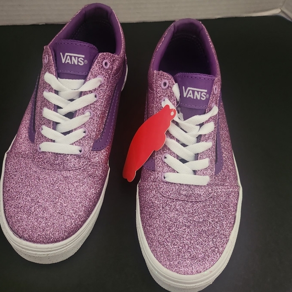 Vans Purple Low-Top Sneakers Glitter Finish - Picture 2 of 7